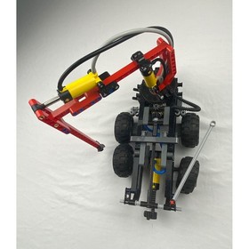 Vintage LEGO Technic Pneumatic Crane Truck Chassis Red Black Yellow 8460 8431