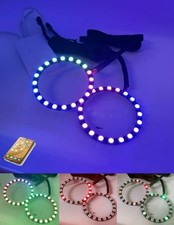 Paire De Anneaux LED SMD 70Mm Halo Oeil D'Ange Bluetooth Motifs Arc-En-Ciel Rêve