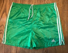 Vintage Adidas Shorts 90s Y2K  Three Stripes Unlined Nylon Running Soccer Shorts