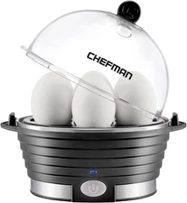 Chefman Egg-Maker Rapid Poacher, Food & Vegetable Steamer, Quickly Black 