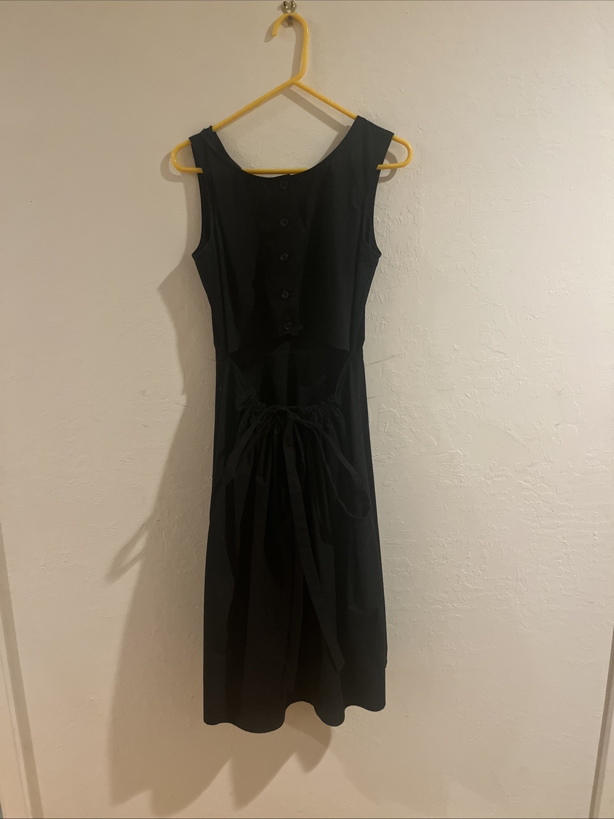 Caron Callahan Dress Women's Size Small Striped Black Button Cutout