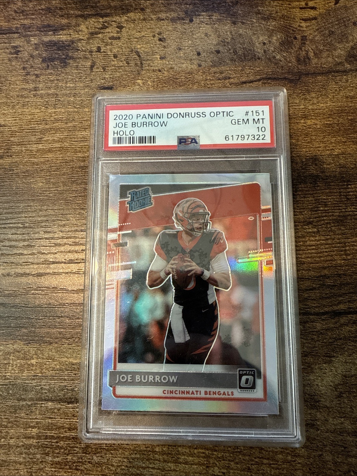 2020 Panini Donruss Optic Joe Burrow #151 Rated Rookie Holo RC PSA 10