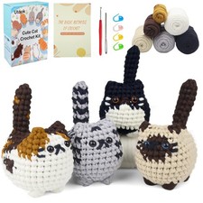 Crochet Kit for Beginners, 4-Pack Crochet Animal Kit,Crochet Kits for Beginne...