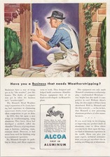 Alcoa 1946 Vintage Print Ad Monarch Metal Weatherstrip Aluminum