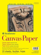 Strathmore 300 Series Canvas Paper Pad 9"X12"-10 Sheets, Glue Bound