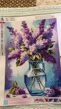 Diamond Art Painting-Lilacs. Finished, Sealed And Ready To Frame 30x40 cm