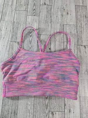 Ivivva by Lululemon Girls Sports Bra size 12 Reversible Pink Heather Athletic 