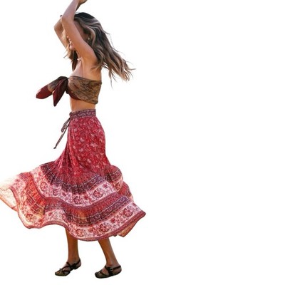 Arnhem Amelie Skirt Size AU 10 / US 6 Midi Floral in Cassie Red Boho Hippy