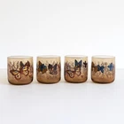 Anchor Hocking Butterfly Glasses Set Of 4 VTG Retro Cottage Kitchen MCM Drinkwar