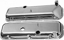 Bandit Valve Cover Set 9504; OE-Style Short Chrome Steel for Chevy Corvette BBC