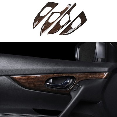 For Nissan X-TRAIL Rogue 2014-20 Brown Wood Grain Interior Door Panel Cover Trim