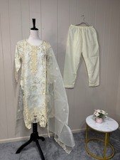 Pakistani/indian 3pcs floral embroidered organza party dress