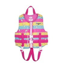 NWT Speedo Child PFD Life Jacket Vest Pink Popcicle Zip USCG 30-50 lbs