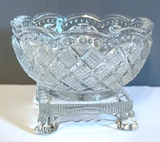 VINTAGE PATTERN GLASS MASTER SALT DIP. BEAUTIFUL!