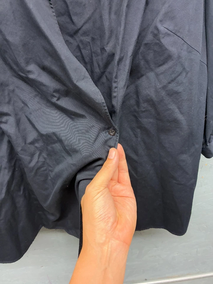 Lauren Ralph Lauren Blazer Women’s 3X Black Cotton Lightweight Ruched Sleeve - Image 3 of 4