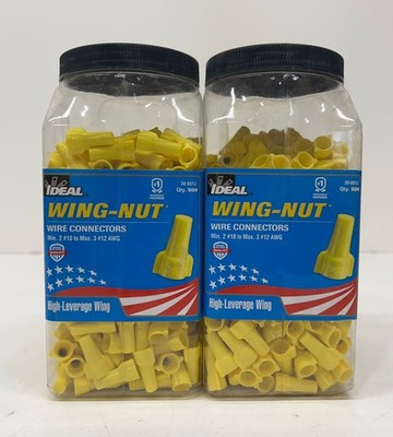 (1000 TOTAL) Ideal 451 Yellow Wing Nut Wire Connectors 30-651J