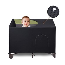 Crib Blackout Cover for Pack N Play - Travel Crib Cover, Breathable Baby Nett...