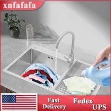 Double Bowl Sink, Laundry Sink With Washboard, Stainless Steel Laundry Sink
