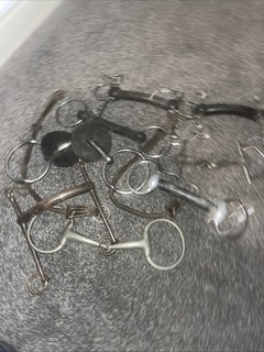 Mixed Job Lot Of Horse Bits Cheltenham Gag Pelham Rubber Snaffle