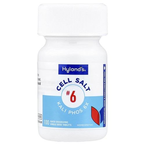 Cell Salt #6, Kali Phos 6X, 100 Quick-Dissolving Single Tablet