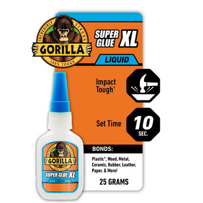 Gorilla Super Glue Gel XL, 25 Gram, Clear, (Pack of 1)