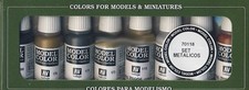 Vallejo Paint 70118 Metallics Model Color Acrylic Paints Set of 8 