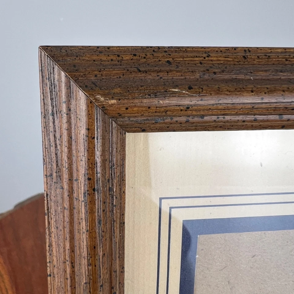 Vintage 5x7 Wood Picture Frame Burnes of Boston with Paper Mat - Image 3 of 4