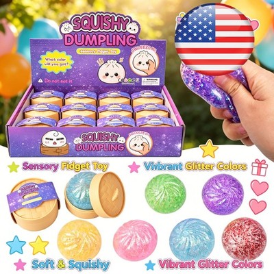 12PCS Glitter Dumpling Squishy, 2026 Mini Dumpling Squishy Mystery Box