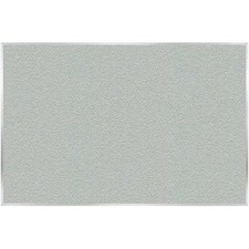 Pemberly Row Vinyl 4' x 12' Bulletin Board with Aluminum Frame in Silver