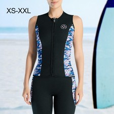 Women Wetsuit Top 3mm Diving Vest Keep Warm Front Zip Wetsuit Wet Suit
