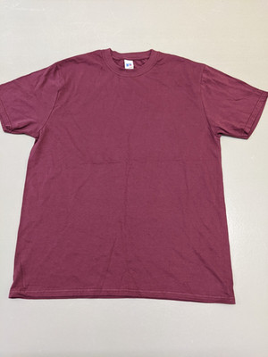 Russell Burgunderrot T-Shirt Herren Medium Sportswear 100% Baumwolle Minimalistisch Blanko