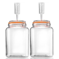 1 Gallon Fermentation Jars with Airlocks, Wide Mouth, 2 Pack 1 Gallon