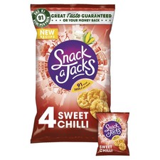 Snack a Jacks Sweet Chilli Multipack Rice Cake Snacks, Pack of 8 (4 x 22 g )