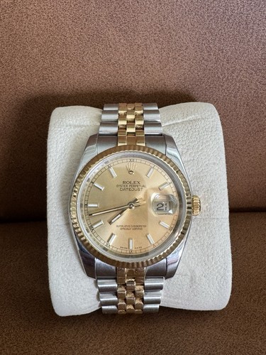 Rolex 116233 Datejust 36mm, Champagne Dial, Fluted Bezel - Ste...