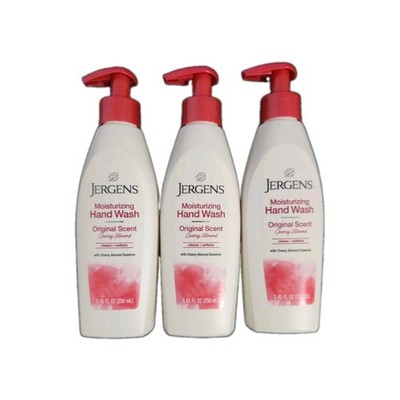 3 Jergens Moisturizing Hand liquid Wash Soap Original Cherry Almond 8.45 oz Pump