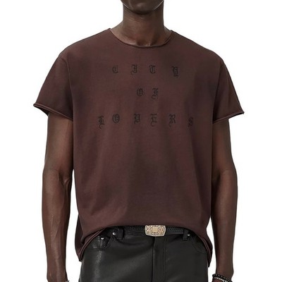 John Varvatos Men's City of Lovers Goth Graphic Crew T-Shirt Relaxed Fit Merlot