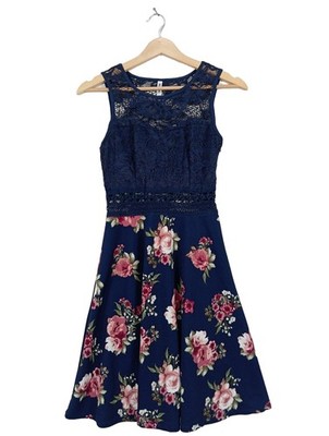COLOSSEUM Sommerkleid Damen Kleid Gr. DE 36 blau-pink-grün Elegant