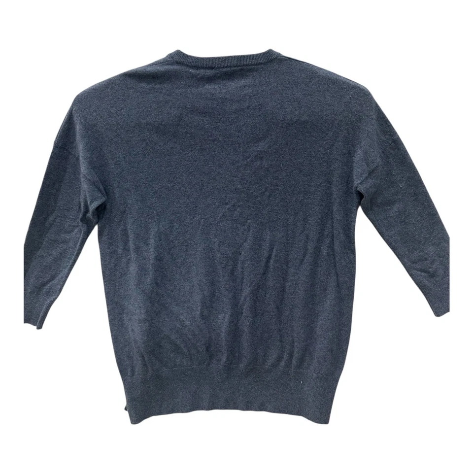 Suéter Michael Kors Cuello en V 100% Cachemira Italiana Talla L Azul De Gran Tamaño Foto 3 de 4