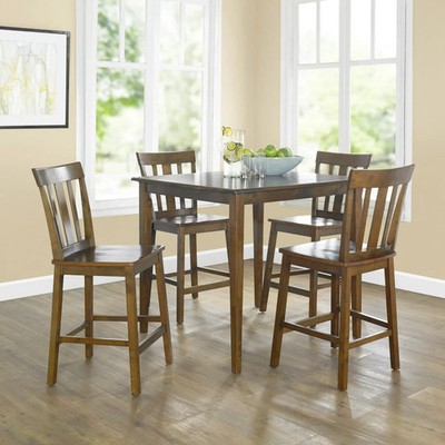 Counter Height Table Chairs 5 Piece Dining Kitchen Nook Set Mission Pub Style