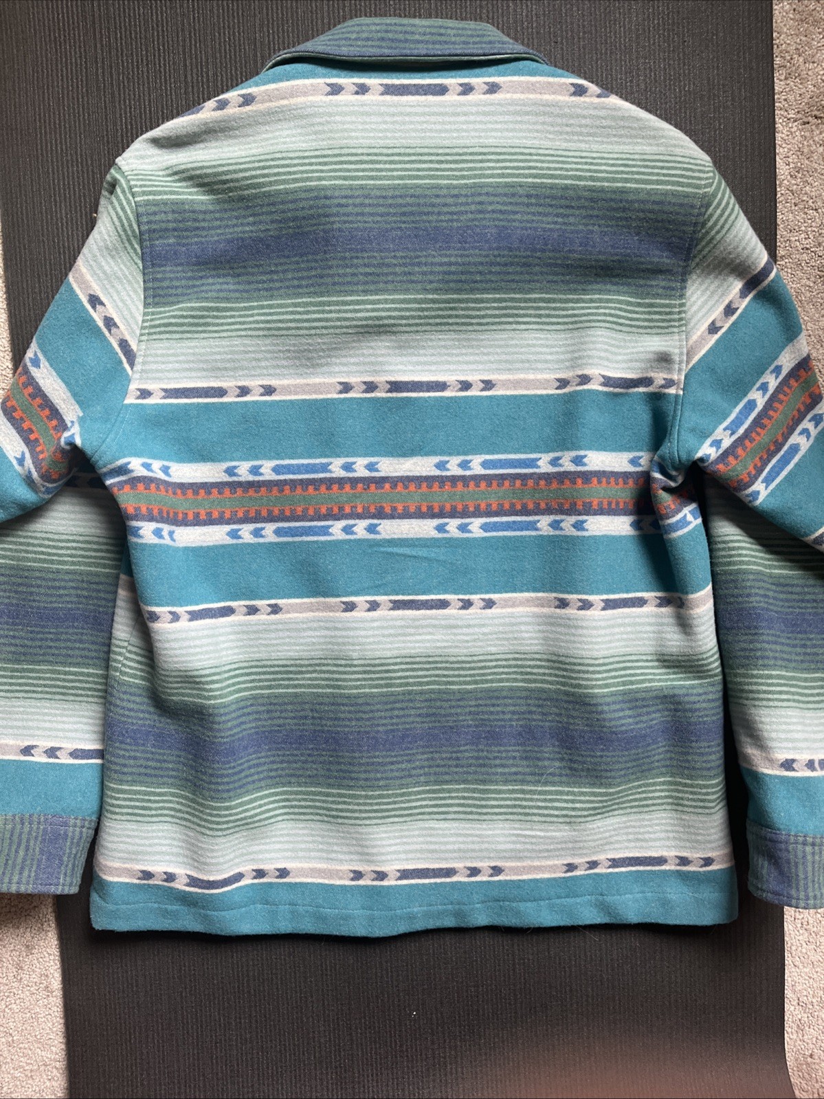 Vintage Pendleton Wool coat Jacket Teal Turquoise… - image 7