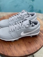 Nike Air Jordan 1 Retro MCS Wolf Grey White Baseball Cleats Mens 12.5 CJ8524 003