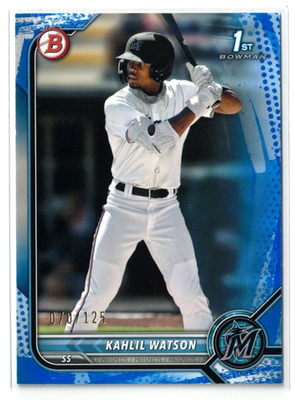 #ad 2022 1st Bowman Paper BLUE Pattern RC Kahlil Watson #BP 3 Guardians Rookie 125 $9.00