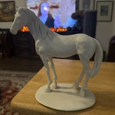 Horse Figurine With Broken Ear Made In Italy 8”x 8” Cream Stallion Statue Equest