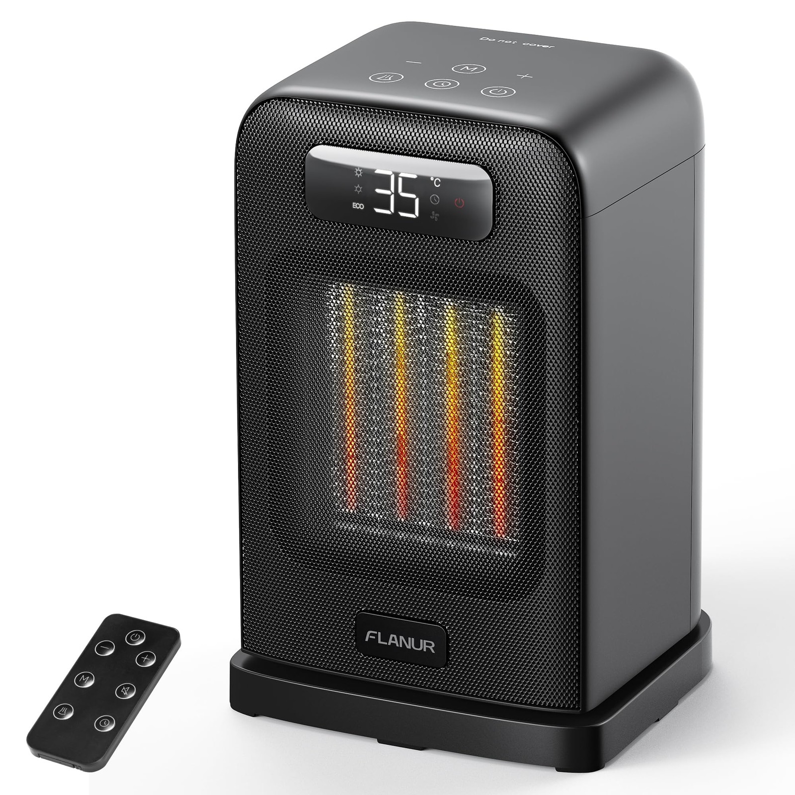 FLANUR Portable Space Heater with Thermostat, 1500W PTC Ceramic Fast Heating & E