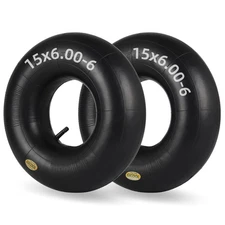 15x6.00-6 Inner Tube(2-Pack), Replacement Lawn Mower Tire Tubes, Heavy-Duty I...