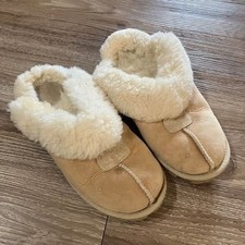 UGG Women's Coquette Slippers Size 7 Chestnut Suede Shearling Clog Slip On