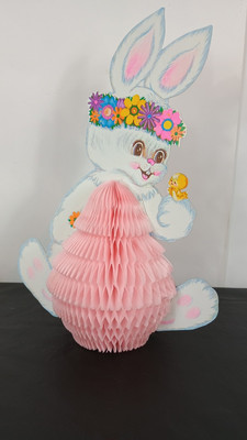 Vintage Easter Bunny  Honeycomb Art Tissue Diecut Centerpiece BEISTLE