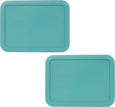Bundle - 2 Items: 7210-PC 3-Cup Turquoise Rectangle Plastic Food Storage Lids -