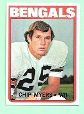 (1) CHIP MYERS  1972 TOPPS  # 17 BENGALS NFL FOOTBALL ROOKIE CARD (N0475). rookie card picture