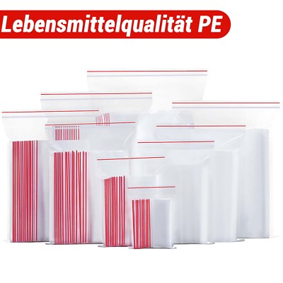 100 x kleine klare Plastiktüten Baggy Grip selbstversiegelnd wiederverschließbar